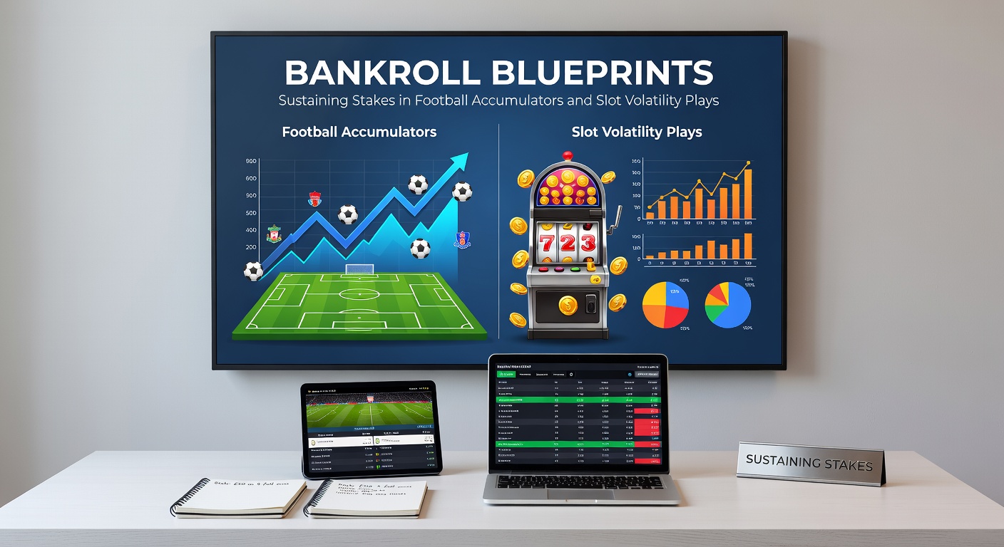 Visual breakdown of slot volatility spectrum alongside accumulator win probability distributions, with overlaid bankroll preservation strategies