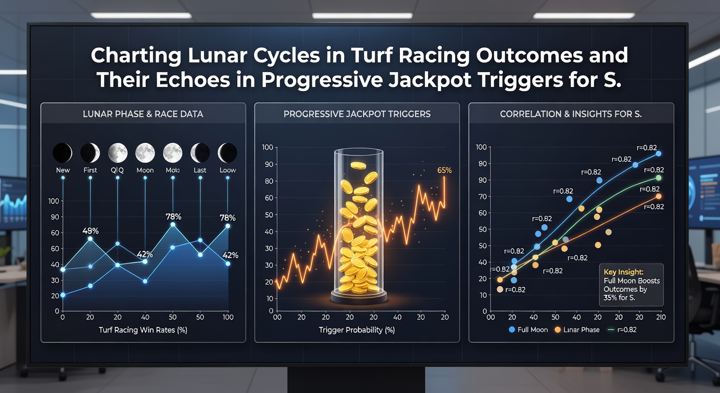 Detailed chart displaying correlations between moon phases, turf race results, and progressive jackpot payout timelines for May 2026