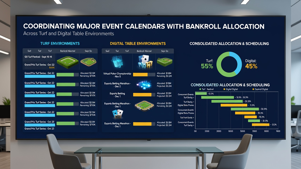 Split bankroll allocation chart showing turf racing and digital table game segments