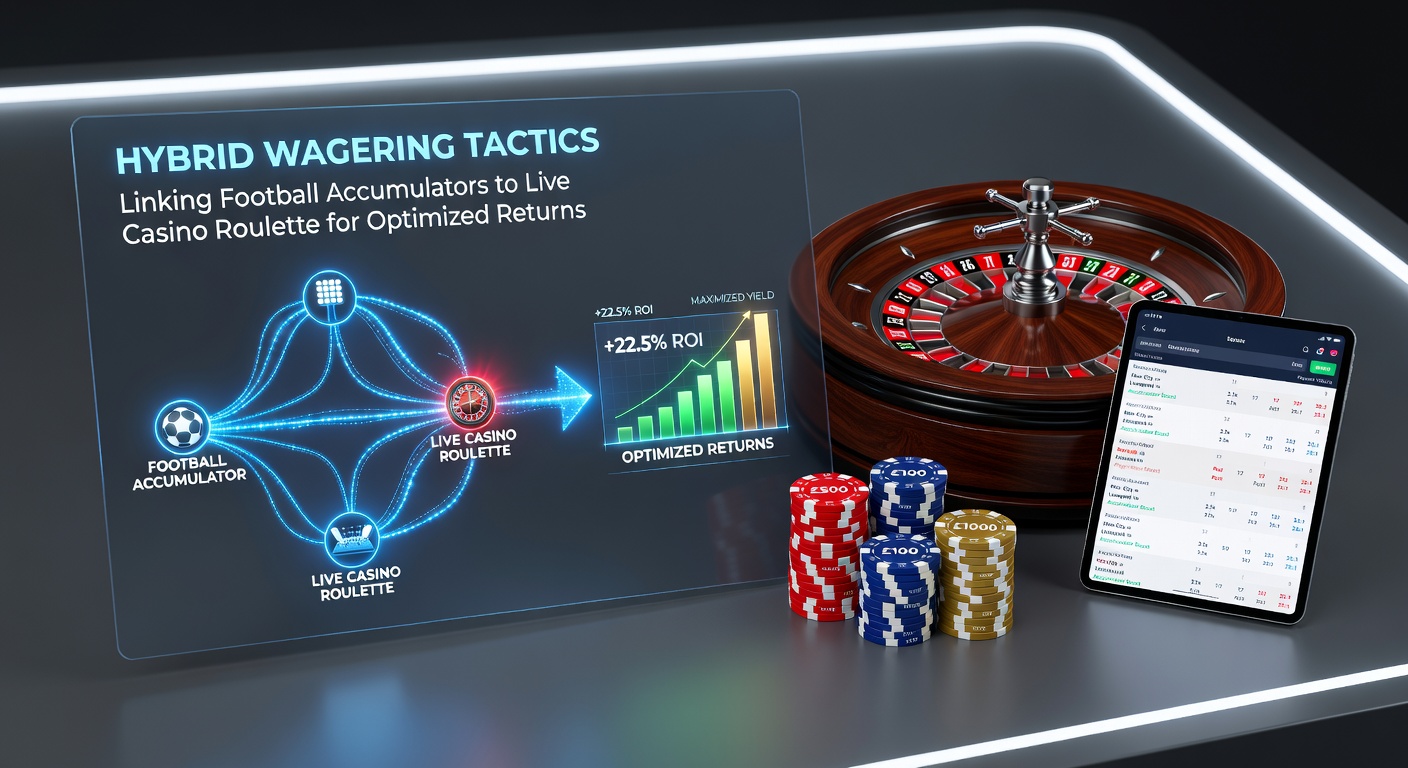 Split-screen view of a successful football accumulator payout transitioning into a live roulette betting round, illustrating hybrid tactics in practice