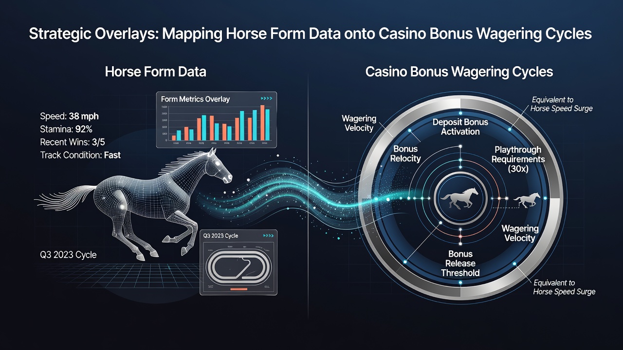 Interactive chart displaying horse form statistics merged with casino bonus requirement progress bars and cycle completion rates