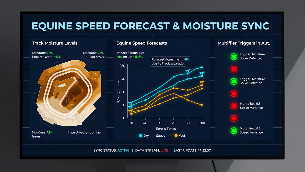 Close-up view of slot reel mechanisms displaying active multipliers next to digital track moisture readings